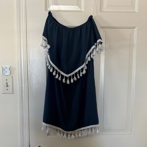 BB Dakota Dark Blue Dress with White Accents